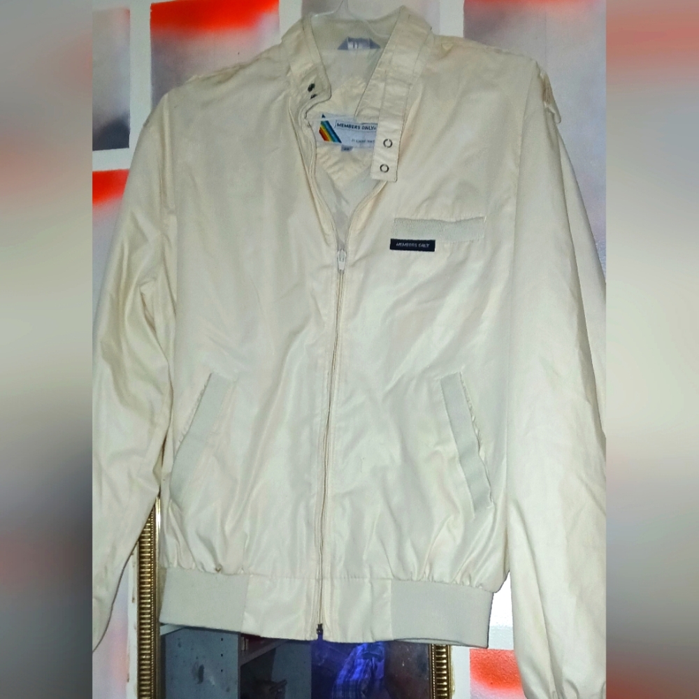 Vintage Members Only Liteweight Jacket Men's Cream Jacket Sz Large